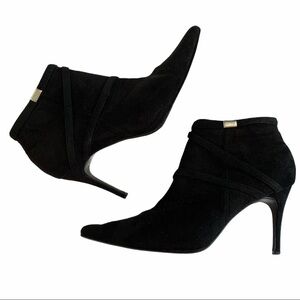 HIGH HEEL BOOTIES From Paris Black Heel Zipper Pointed toe Size 41 Size 8 1/2